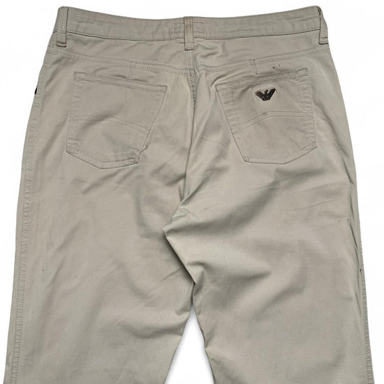 Armani Jeans Womens Beige Cream Flared Straight Leg Trousers (31W)
