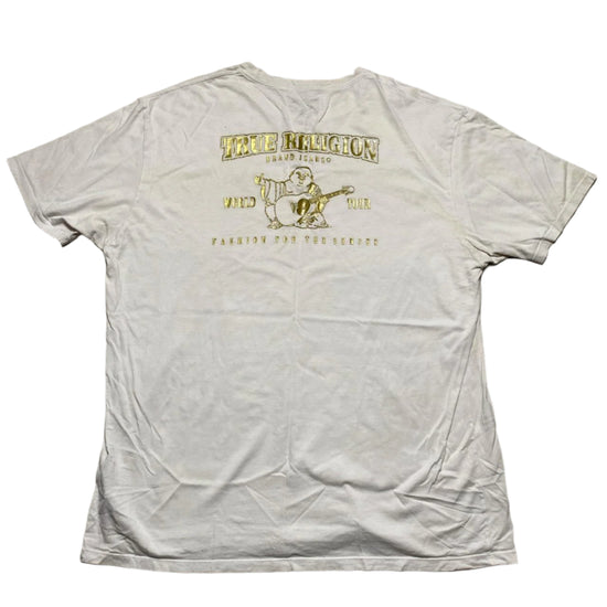 True Religion White and Gold T Shirt (2XL)