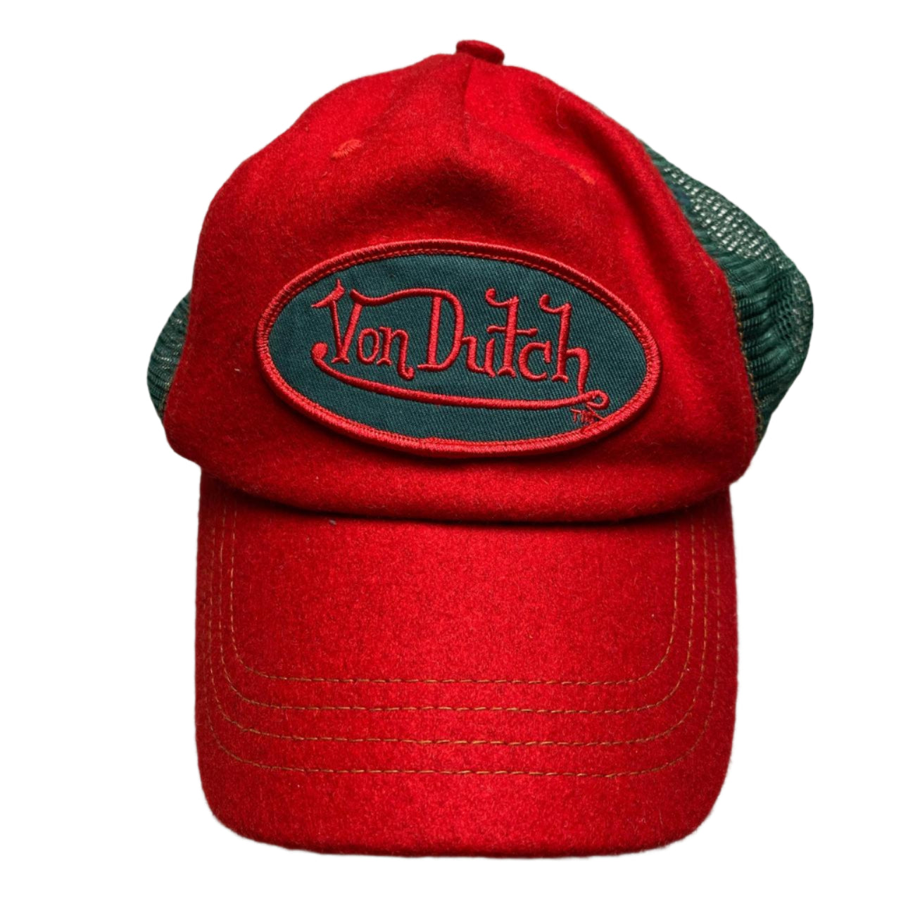 Von Dutch Red and Green Trucker Cap
