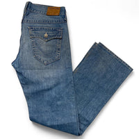 True Religion Ricky Light Blue and White Stitch Jeans (32W)