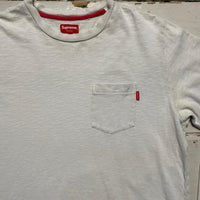 Supreme White and Red Small Tag Long Sleeve T Shirt Sweatshirt (L)