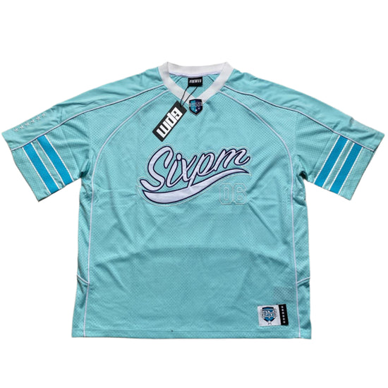 6PM SixPM Season Turquoise Blue And White NFL Football Jersey (L)