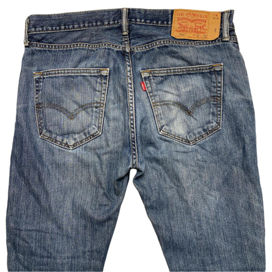 Levis 501 Blue Straight Fit Jeans (32W)