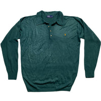 Ralph Lauren Vintage Green and Orange Pony Merino Wool Polo Shirt (XL)