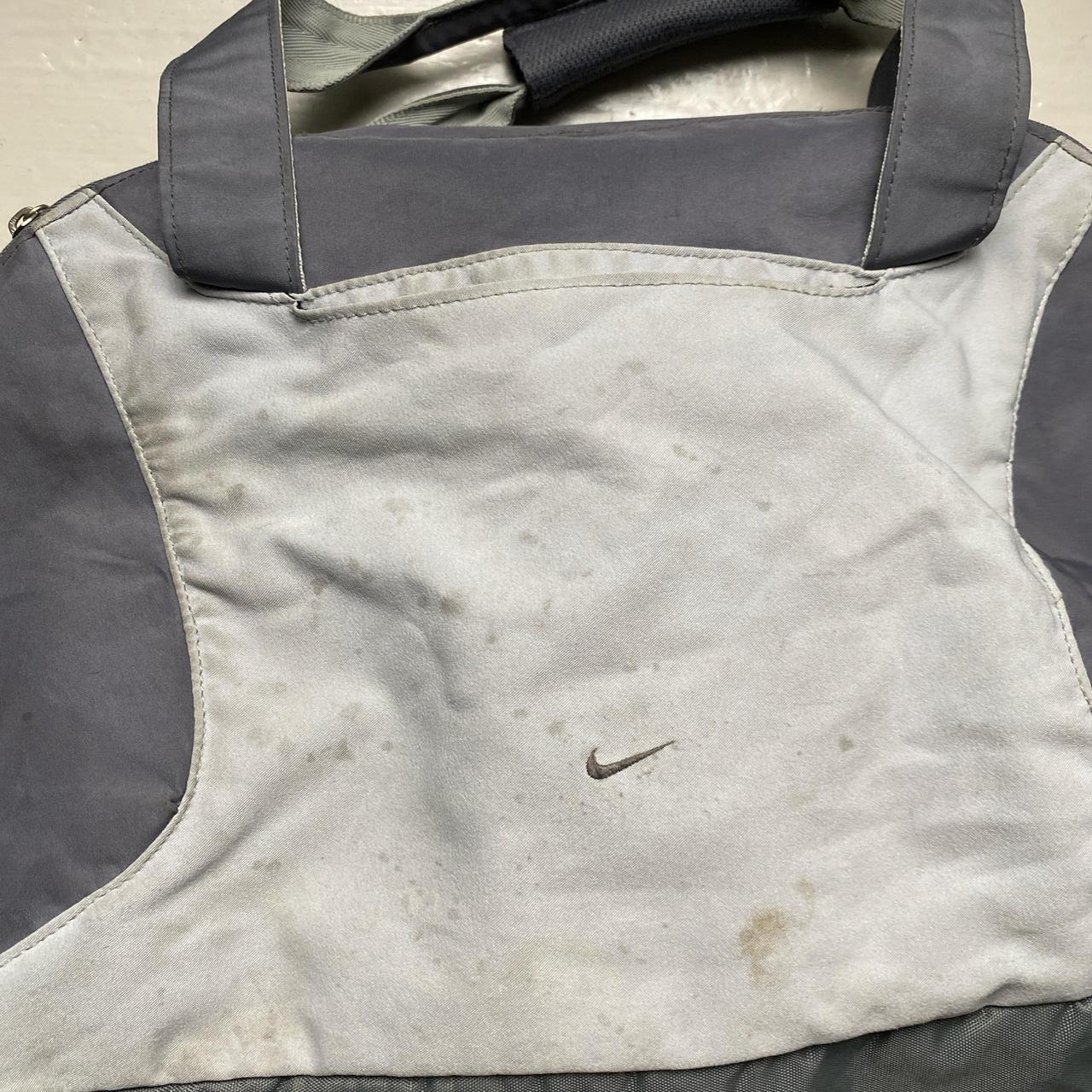 Nike Vintage y2k Small Swoosh Duffel Shoulder Travel Bag Two Tone Grey