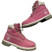 Timberland Pink Nubuck White and Grey High Boots (UK 3)