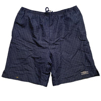 Umbro Vintage Checked Navy and White Shell Trackpant Shorts (M)