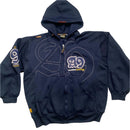 Akademiks A9 Vintage Navy and White Stitch Full Tracksuit (L)