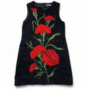 Dolce and Gabbana Brocade Carnation Vintage Floral Embroidered Silk Lace Mini Dress (S)