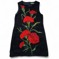 Dolce and Gabbana Brocade Carnation Vintage Floral Embroidered Silk Lace Mini Dress (S)