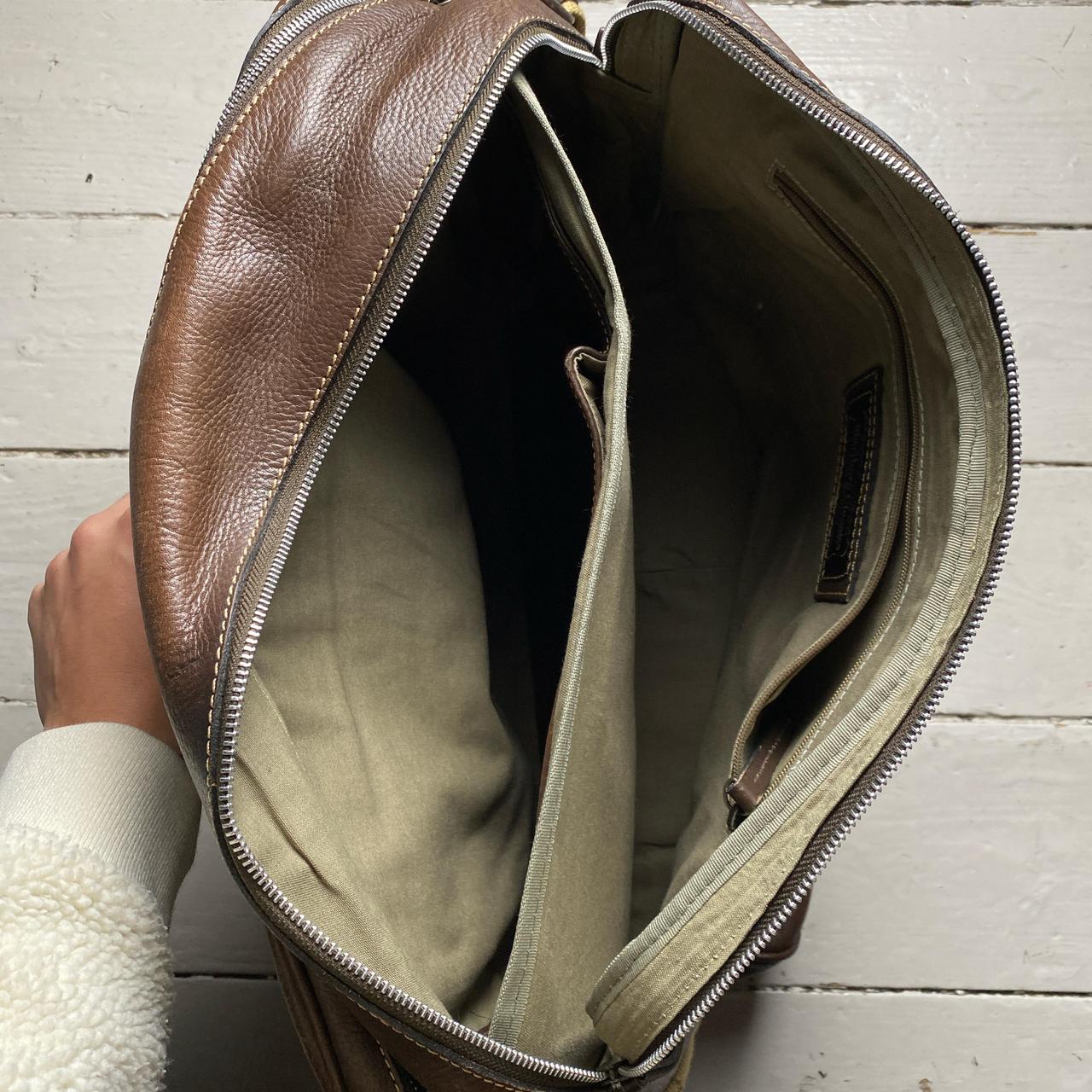 Marlboro Classics Brown Leather Messenger Bag