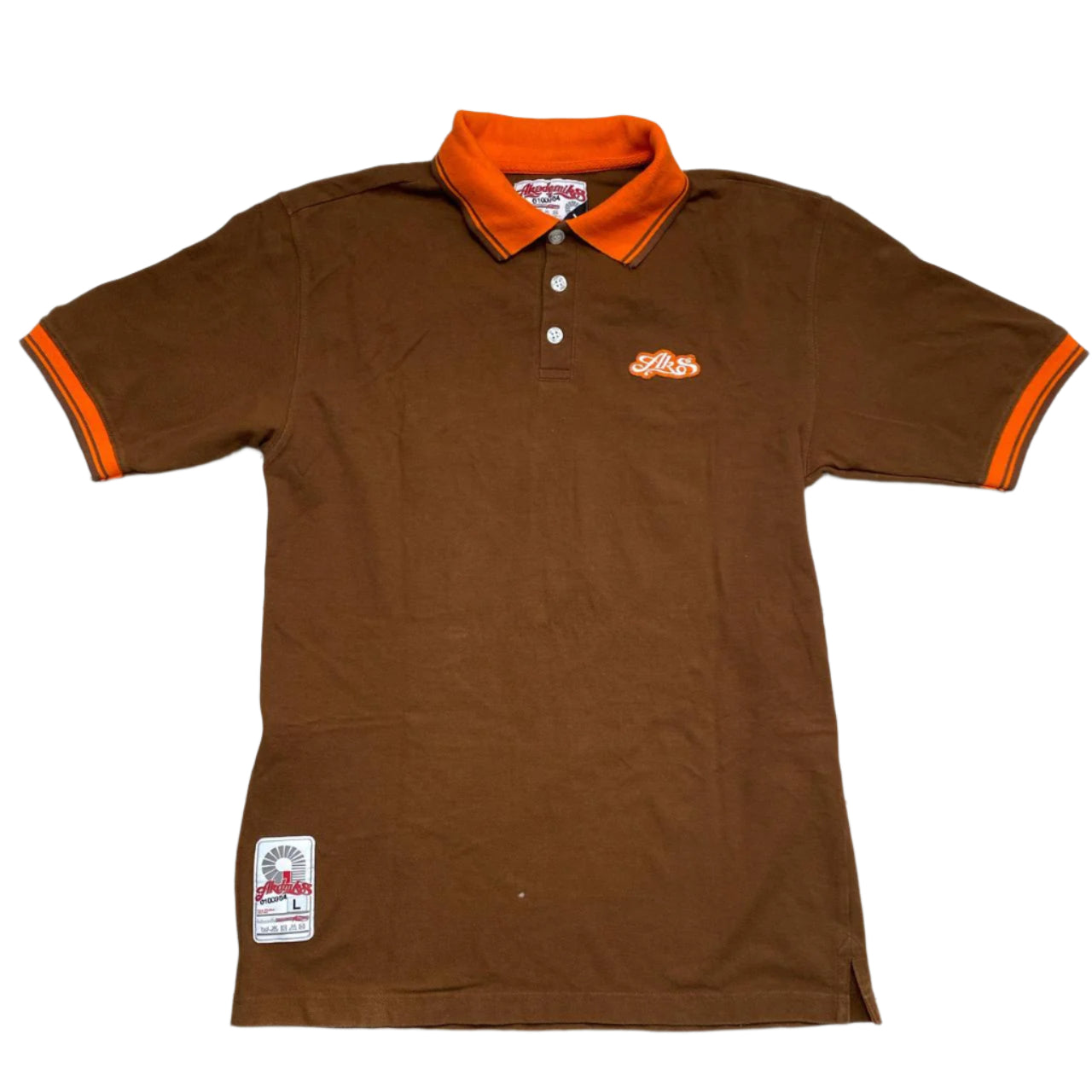 Akademiks Brown and Orange Polo Shirt (L)
