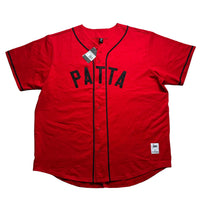 Patta Baseball Short Sleeve Shirt Red and Black (L)
