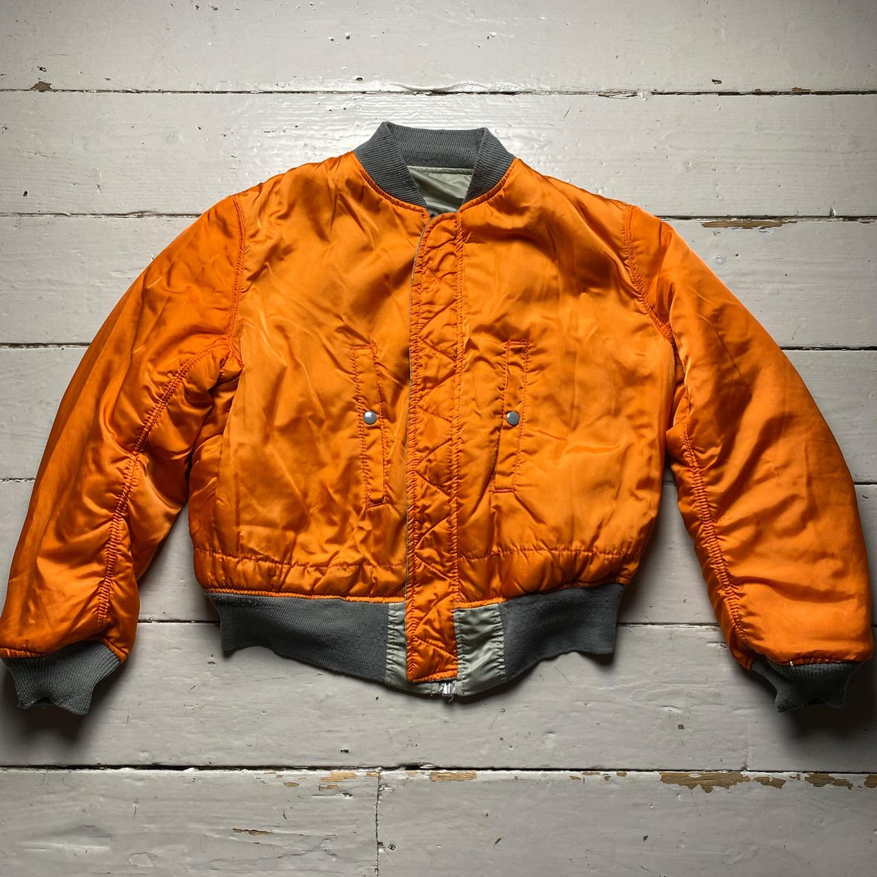 Alpha Industries Green and Orange Pilot Bomber Jacket