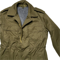 Khaki Green Military Fleece Sherpa Removable Lined Jacket (L)