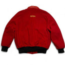Ferrari Vintage 90’s y2k Leather Trim Cotton Bomber Varsity Jacket Red and Yellow Embroidery (S)