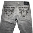 True Religion Grey Studded Jeans (38W)