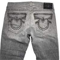 True Religion Grey Studded Jeans (38W)