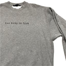 French Connection Vintage y2k Too Busy To FCUK Grey and Black Jumper (L)