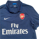 Arsenal Nike Fly Emirates Navy 2010 2011 Polo Pin Stripe Football Jersey (S)