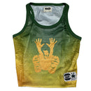 Clints Green and Yellow Ombre Mesh Tank Top Vest (S)
