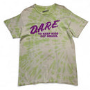 Dare To Keep Kids Off Drugs Green White and Purple Tie Dye T Shirt (L)