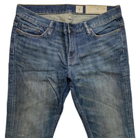 All Saints Navy Stonewash Slim Jeans (28W)