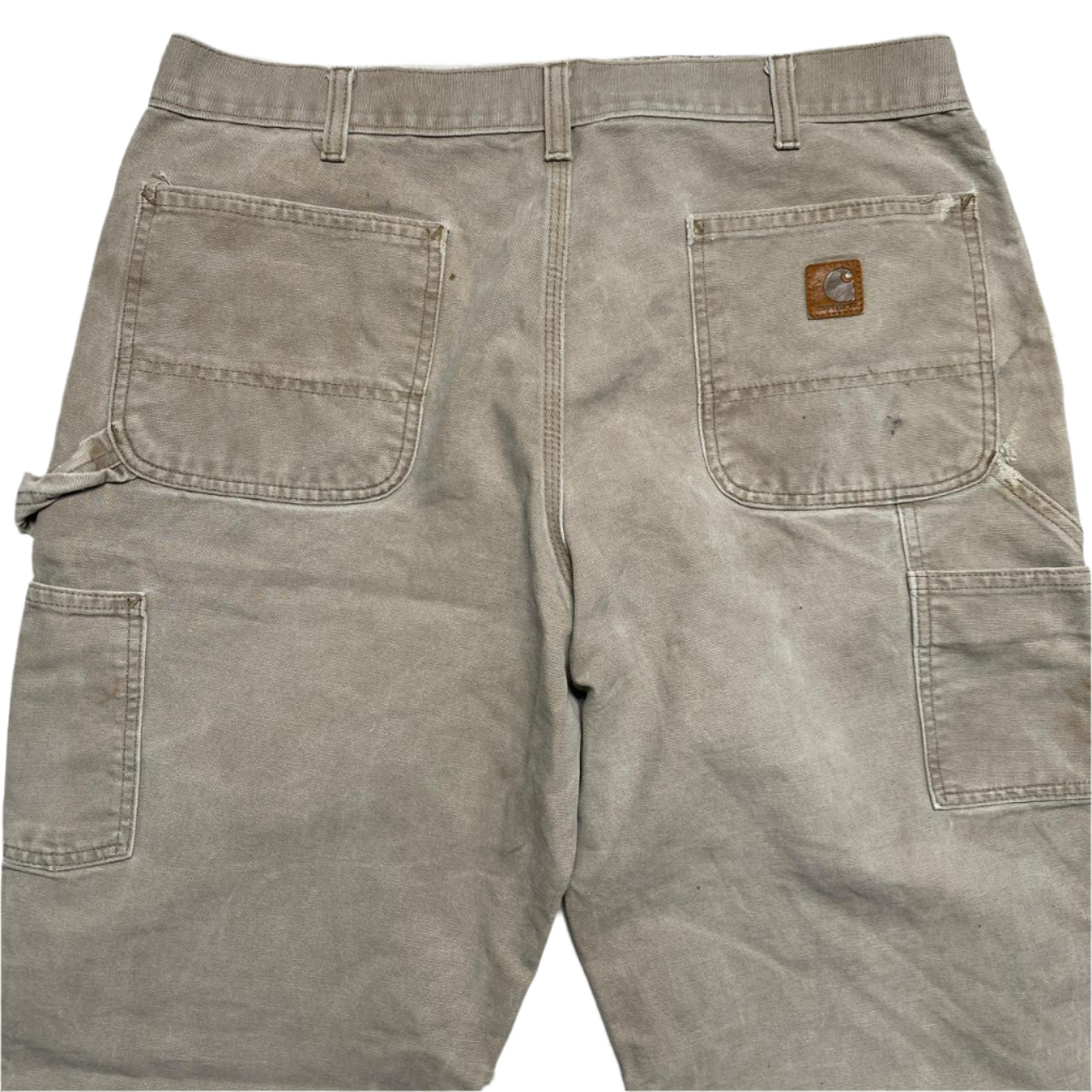Carhartt Vintage Distressed Workwear Carpenter Cargo Trousers Light Khaki (36W)