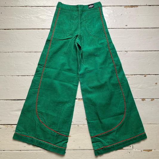 Stuka Vintage Flared Corduroy Green and Red Jeans