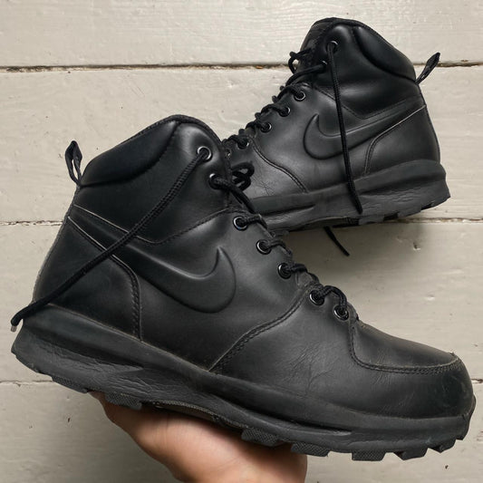 Nike Manoa Black Leather Boots