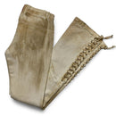 Prada Distressed Runway Vintage y2k Cream Lace Up Flared Cowgirl Jeans (28W)