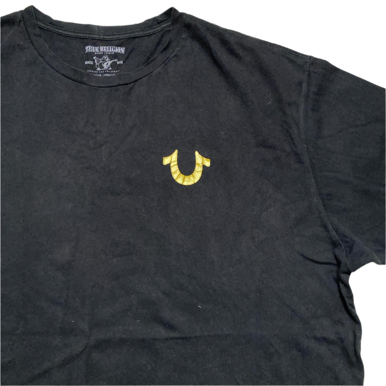 True Religion Black and Gold T Shirt (2XL)