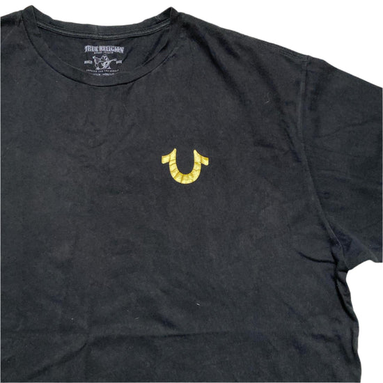 True Religion Black and Gold T Shirt (2XL)