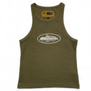 Corteiz Olive Green and White Womens Tank Vest Top (XL)