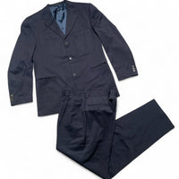 Versace V2 Vintage Navy Full Suit Jacket and Trousers (L)