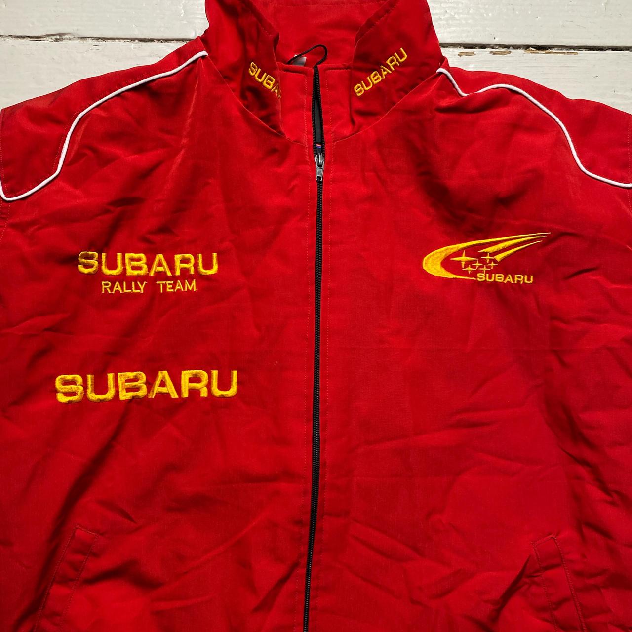 Subaru Rally Team Red and Yellow Vintage Bomber Jacket