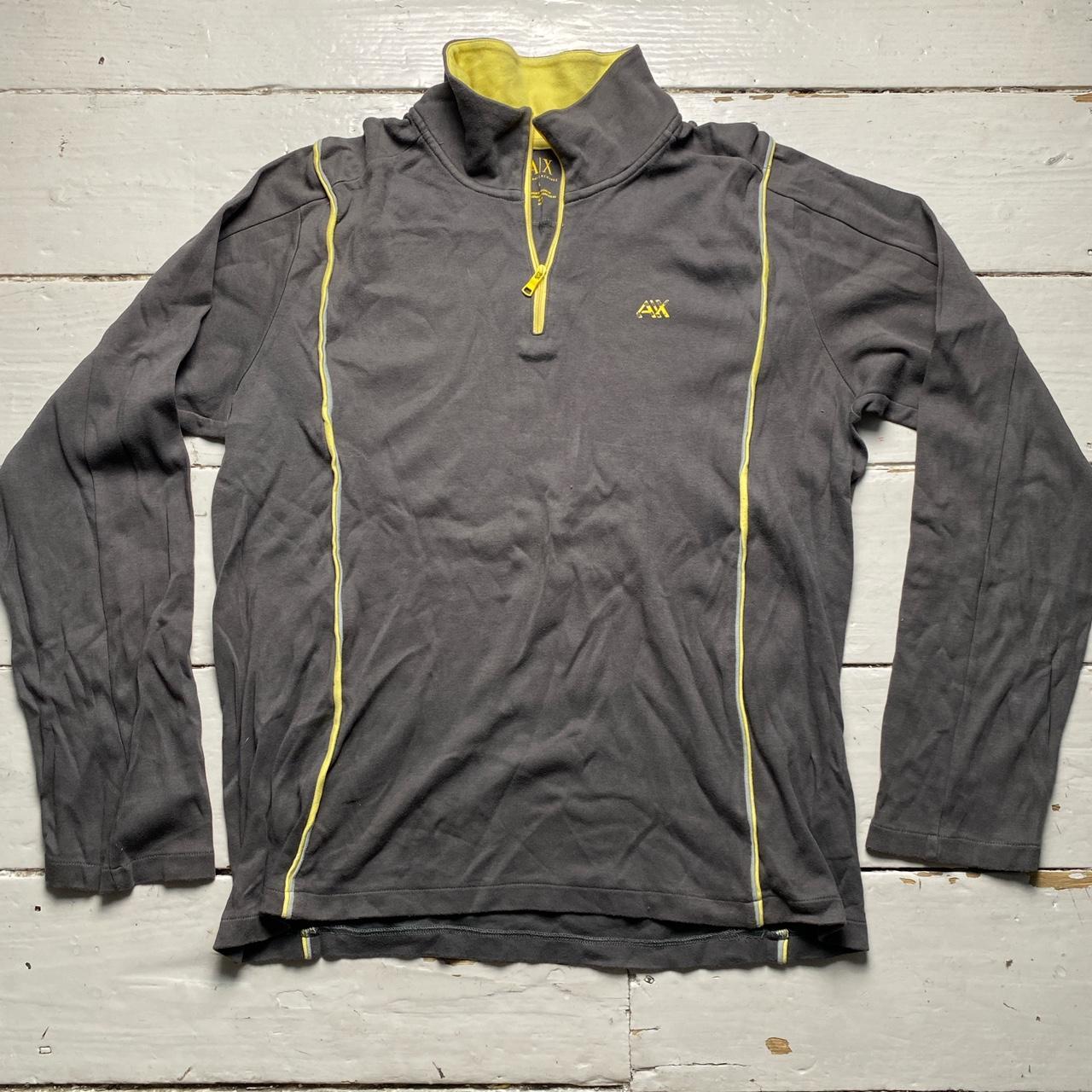 Armani Exchange Grey and Yellow Zip Jumper