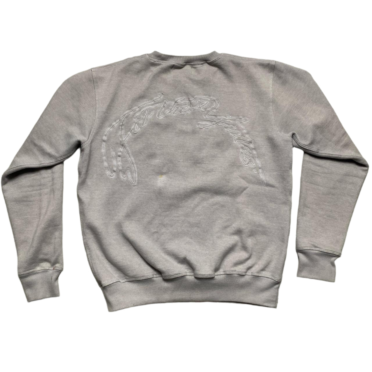 Track Mafia Grey and White Embroidery Stitch Jumper (S)