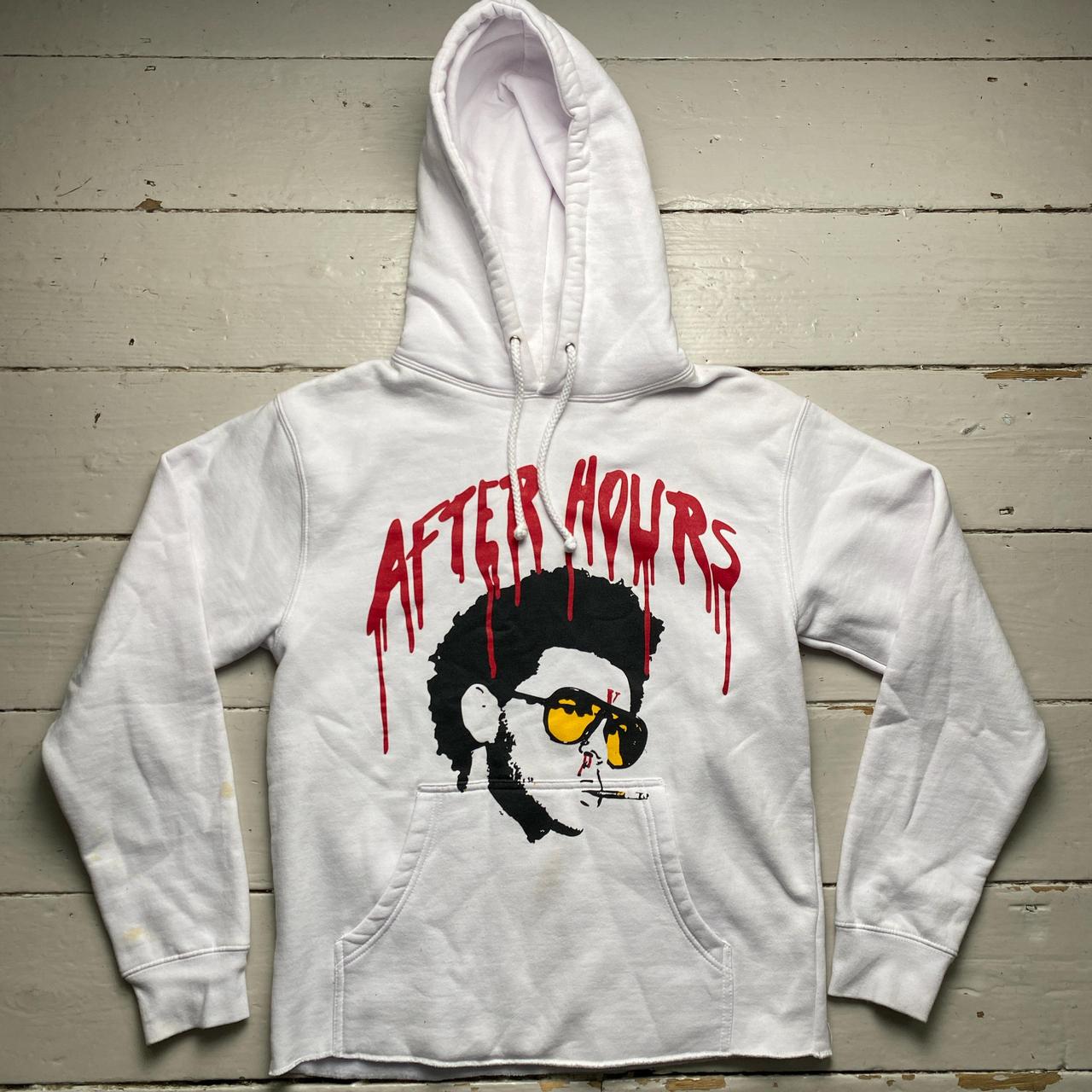 The Weeknd Vlone After Hours White Black and Red Hoodie