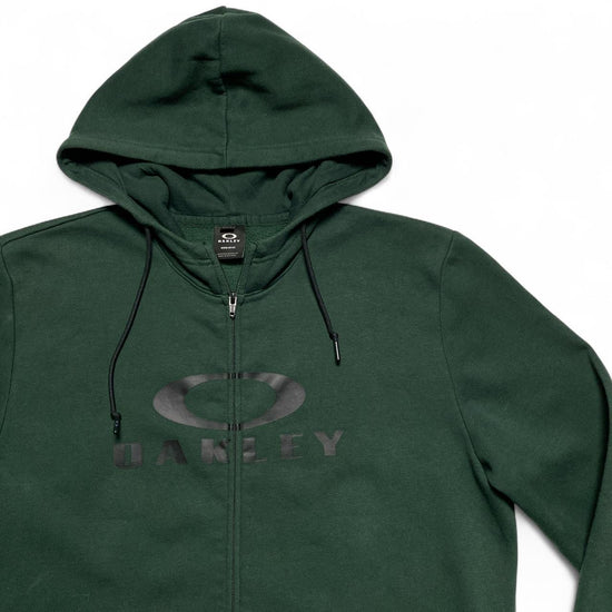 Oakley Green and Black Zip Hoodie (XL)