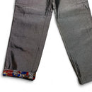 School Of Hard Knocks Vintage Y2K 90’s Shiny Metallic Silver Denim Baggy Hip Hop Jeans Graffiti B Boy Char