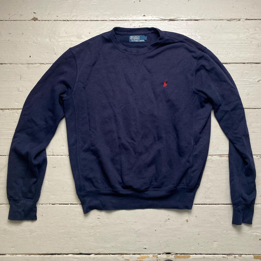 Ralph Lauren Polo Navy and Red Pony Crewneck Jumper