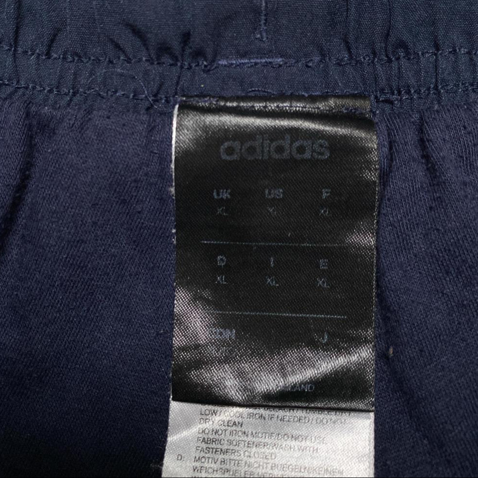 Adidas Navy and White Shell Trackpant Baggy Bottoms (XL)
