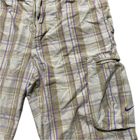 Nike Athletic Department Cargo Shorts Cream and Purple (34W)