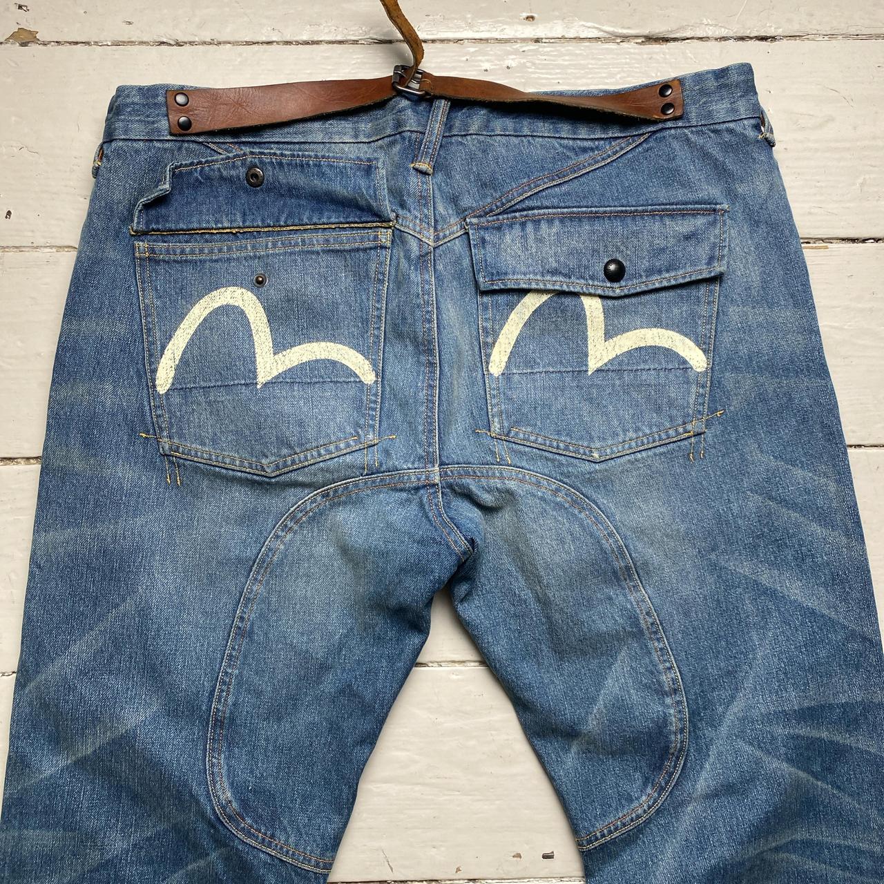 Evisu Vintage Blue and White Daicock Jeans