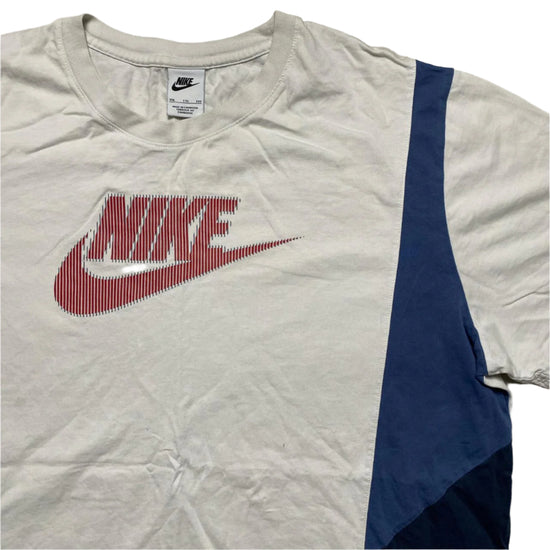 Nike White Blue and Red Swoosh T Shirt (2XL)