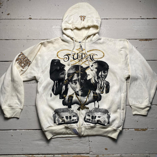 Tough Face 2 Pac Vintage 90’s Cream Hoodie