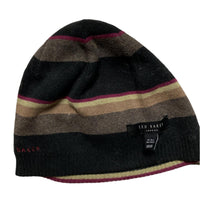 Ted Baker Black and Pink Stripe Beanie Hat