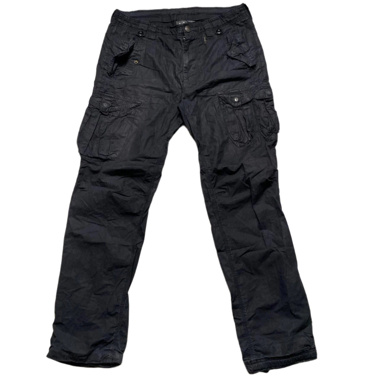 Armani Exchange Black Baggy Cargo Trousers (32W)