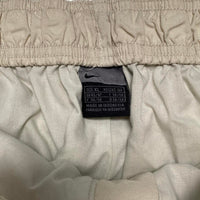 Nike Beige Y2K Vintage Shell Trackpant Hexi Logo Red White Swoosh Bottoms (XL)